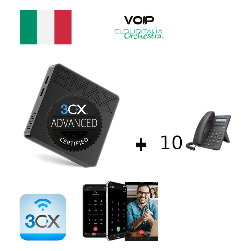 centralino voip 3cx con 10 telefoni fanvil